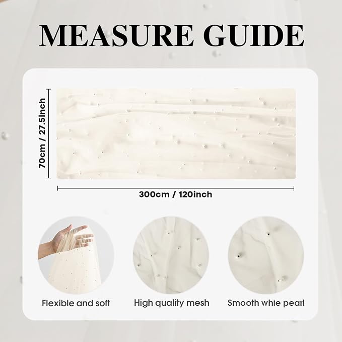 Artoid Mode 10PCS Pearl Beige Gauze Table Runner 120 Inch 10FT, Seasonal Sheer - Image 7