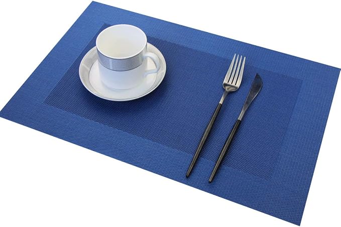 PIGCHCY Elegant Placemats Set of 6 and Table Runner Washable Vinyl Placemats - Image 6