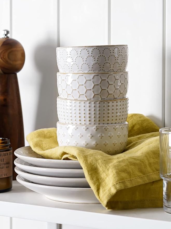 LE TAUCI 3.5 Inch Small Bowls, TINY Embossed Ceramic Dip Bowls, Sauce Dishes - Image 6