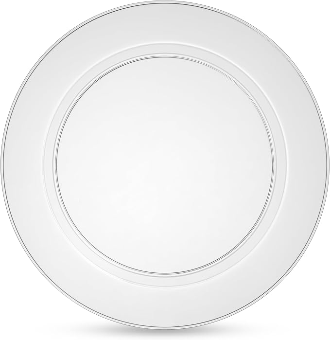 100 Clear Plastic Plates Set, Elegant Fancy Heavy Duty Disposable Plates - Image 5