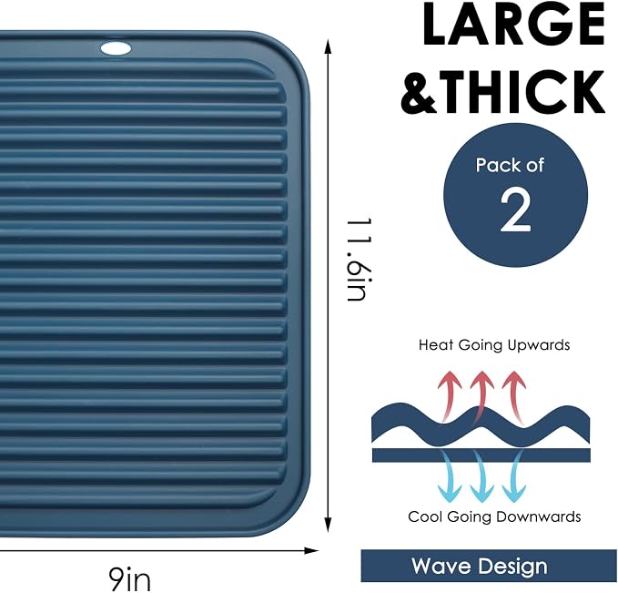 Silicone Mats for Kitchen Counter, 9x12'' Trivets for Hot Pots and Pans - Image 6