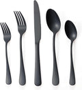 Matte Black Silverware Set for 4, Flatware Cutlery Set 20 Piece | Premium by Briout