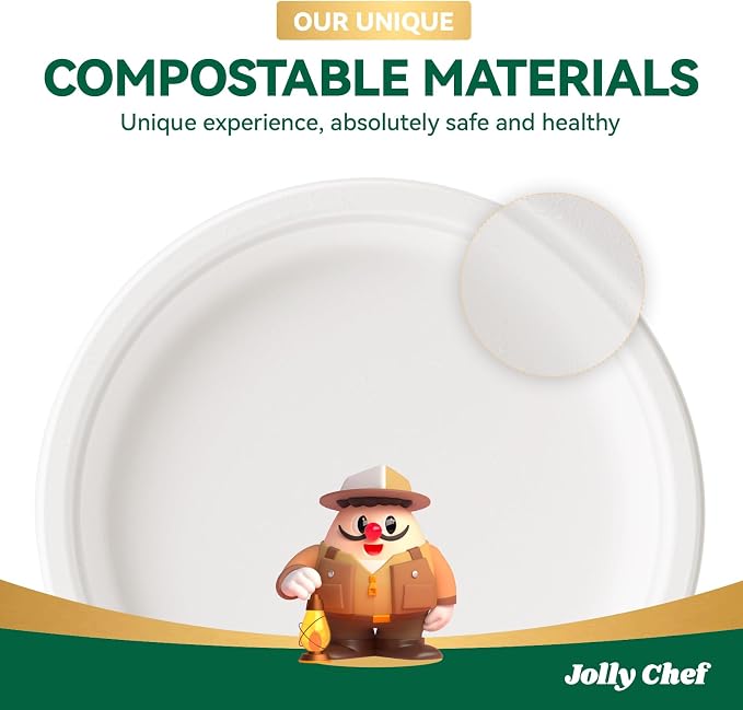 Compostable Heavy Duty Plates   Eco-Friendly Disposable White - Image 7