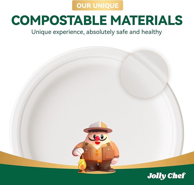 Compostable Heavy Duty Plates   Eco-Friendly Disposable White - Image 7
