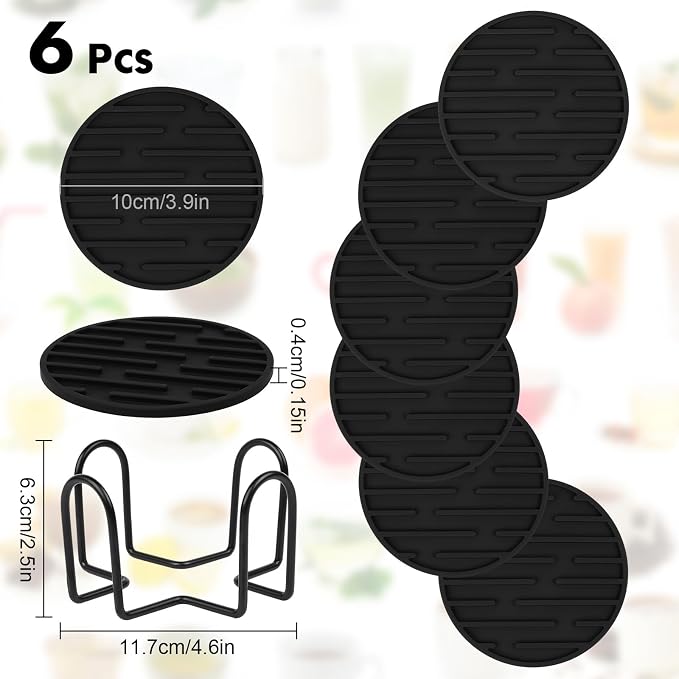 Silicone Coasters for Drinks Coaster Set of 6 pcs Cup Coasters - Image 4