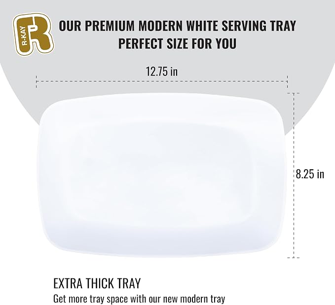 R-kay 6 Pack White Serving Tray - Image 4