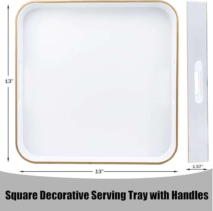 White Square Decorative Tray - Image 3