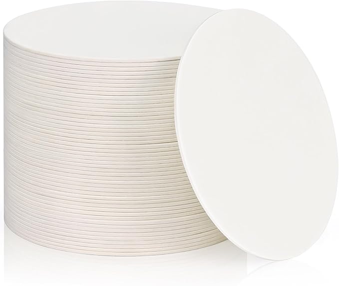 50 PCS Disposable Paper Coasters, Thickened 1.5mm 4 Inch Cardboard Blanks | by GOHDODD
