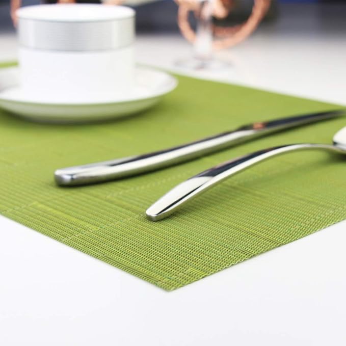 PIGCHCY Elegant Placemats and Table Runner, Washable Durable Plastic, Sage Green - Image 8