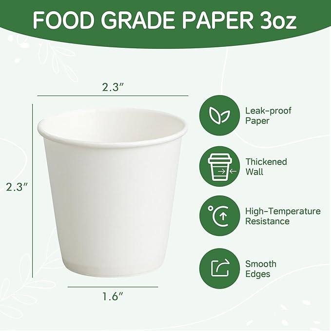 300 Pack 3 oz Bathroom Paper Cups | Small Coffee Cups, Disposable Mini - Image 6