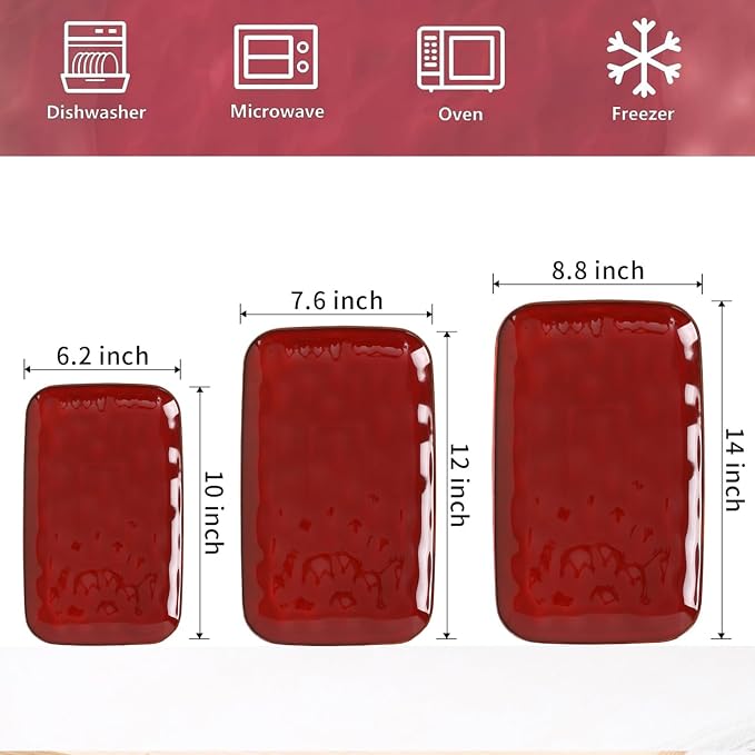 vicrays Ceramic Rectangle Serving Platters - Image 3