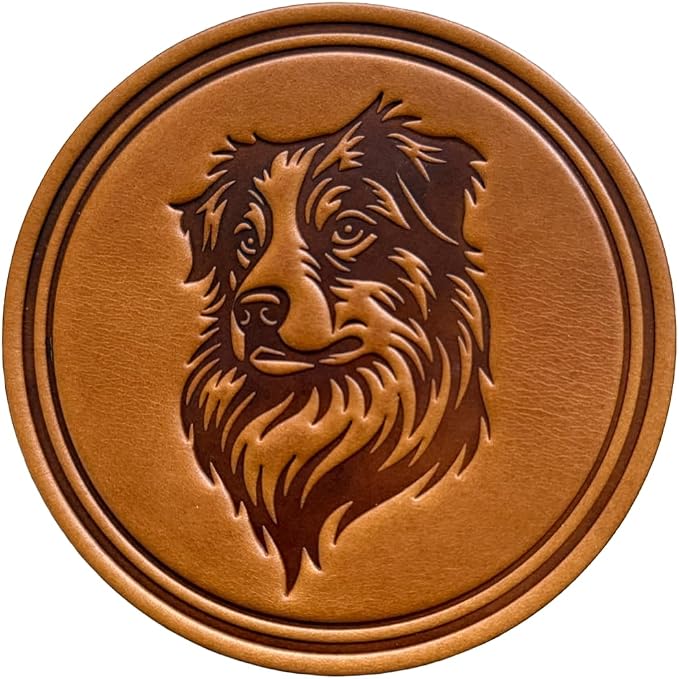 Dog Breed Leather Coasters – Premium Full Grain Table Protectors by Handmade