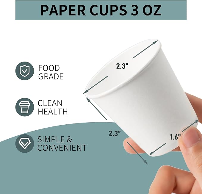 RACETOP 3 oz Bathroom Paper Cups, 3000 Pack, Disposable Mouthwash Cups | - Image 4