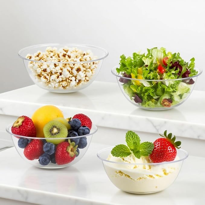 MOACOCK 100 Pack Small Clear Plastic Bowls, 12oz Hard Disposable Salad Bowls - Image 7