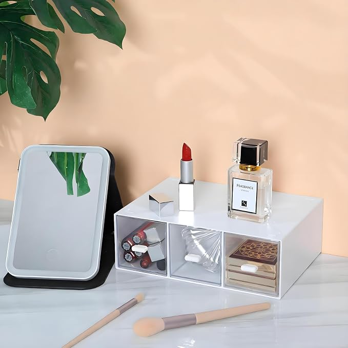 Desk Organizer 3 Drawers, Stackable Makeup Organizer, Small Toolbox | 1 Teir - Image 2