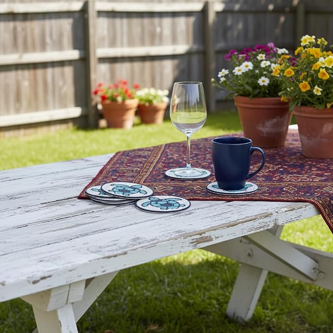 Set of 4 Beaded Farmhouse Coasters - Image 7