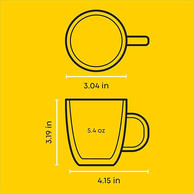 JoyJolt Savor Double Wall Insulated Glasses Espresso Mugs - Image 2