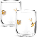 SiliFine 2 PCS Squirrel Icon Juice Glasses - 14oz Cute Squirrel Stemless Wine by SiliFine