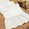 2 Pack White Satin Table Runner 12 x 72 Inch | Ruffle Design, Luxurious Dining by Unknown