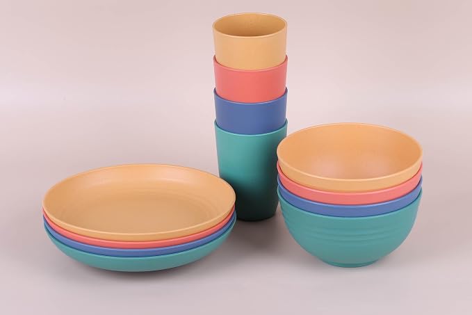 Unbreakable Cereal Bowls - 24 oz Reusable Wheat Straw Bowl Set of 6 - - Image 5
