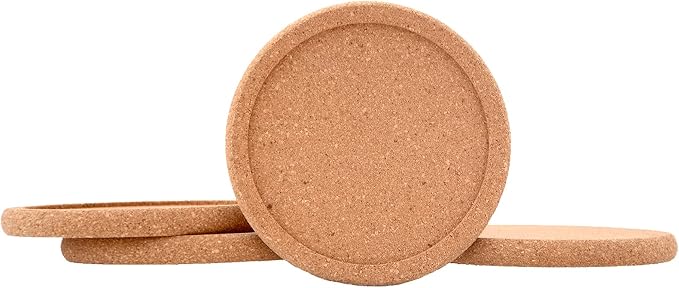 Natural Round Cork Coasters for Drinks by KitWinner