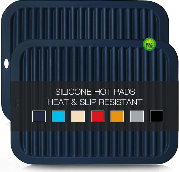 Silicone Mats for Kitchen Counter, 9x12'' Trivets for Hot Pots and Pans by QPIXDIGITAL