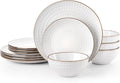 Famiware Ceramic Plates and Bowls Sets, Chip & Scratch Resistant, Microwave & by Famiware