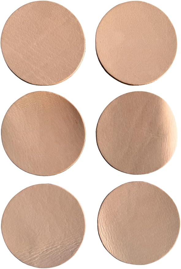 Real Natural Grain Leather Coasters – Durable Non-Slip Distressed Design by TheTanneryNYC