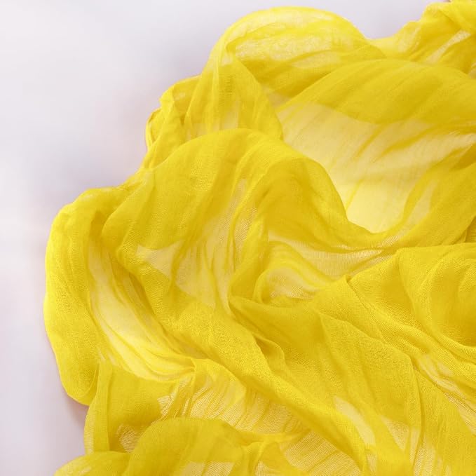 DeZerlor Lemon Yellow Cheesecloth Table Runners 10 Pack Summer Boho Runners | - Image 3