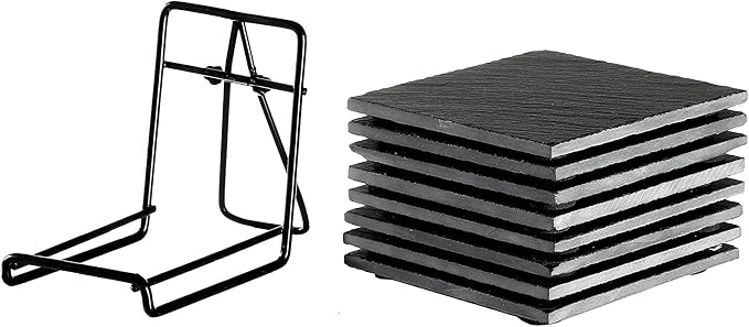 Juvale Square Black Slate Coasters Set - Image 6