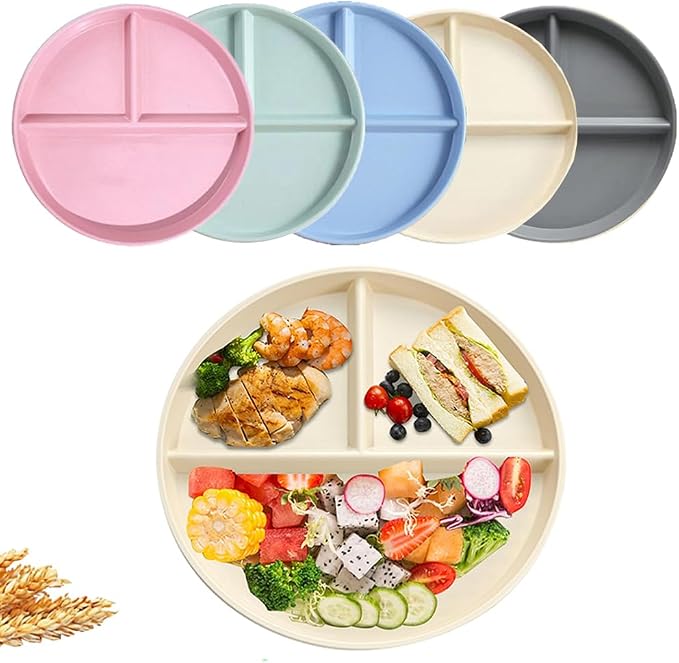 RUIBOLU Unbreakable Divided Plates 5PCS by RUIBOLU