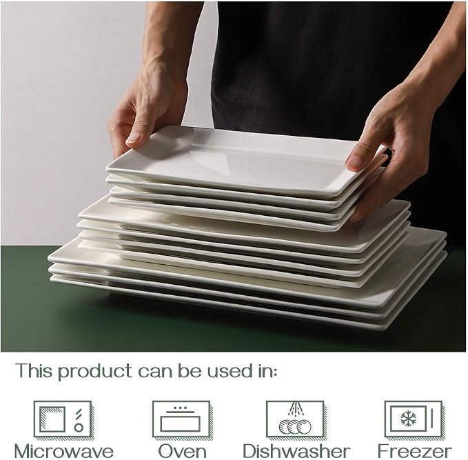 DOWAN 9.7" Rectangle Serving Plates Set of 4 - Image 5