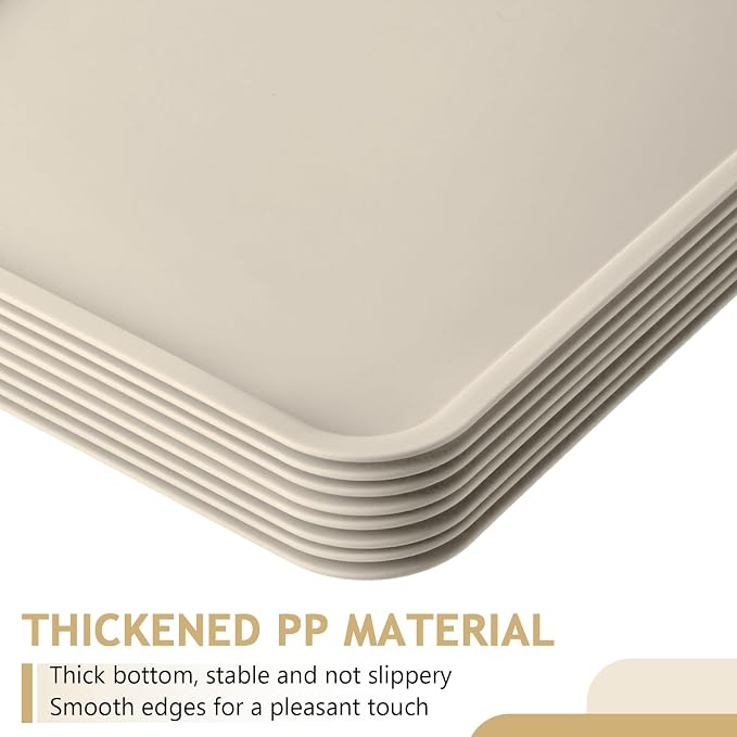 Gerrii 18 Pcs Plastic Fast Food Trays Bulk Restaurant Serving Cafeteria Tray - Image 3