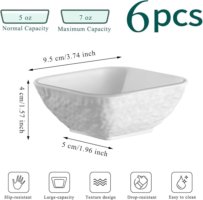 Kyraton Dip Bowls Set 6pcs 6oz, Condiment Server - Image 2