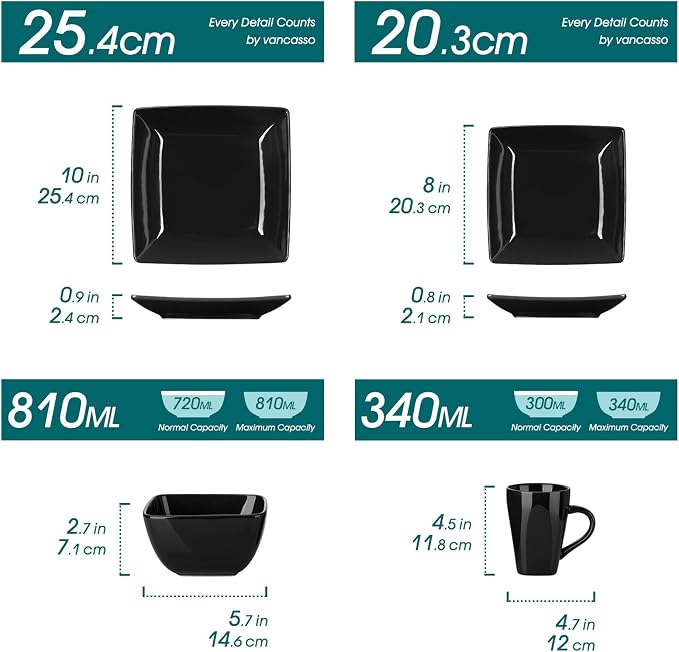 vancasso Soho Dinnerware Sets 24 Pieces, Dinner Plate, Cups and Plates Sets - Image 2
