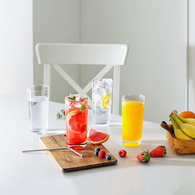 Highball Glasses Set of 6, 16oz Tall Drinking Glasses, Water Glass - Image 5