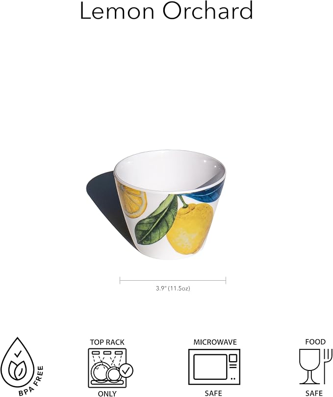 Lemon Orchard 16.9" x 13" Oval Melamine Serving Platter, Durable Indoor/Outdoor - Image 5