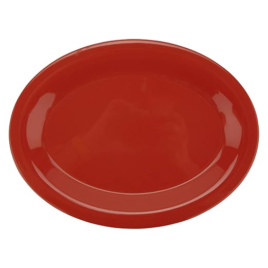 G.E.T. OP-120-RO Melamine Oval Serving Platter / Dinner Plate, Rio Orange | - Image 2