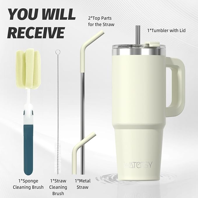 20 oz Tumbler with Handle, Tumbler with Lid and Straw, Double Wall Insulated - Image 2