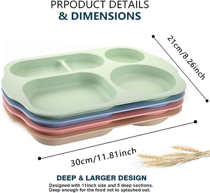 PUPOPIK 12 Inch Divided Plates4 PCS - Image 5