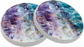 oFloral Purple Blue Coasters for Drinks Nature Stone Crystal Pattern Cups Place by oFloral