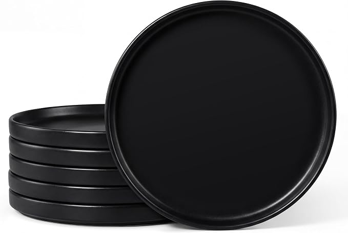 E-far Dinner Plates Set of 6, 10.5 Inch Stoneware Dinner Plate, Chip & Scratch by E-far