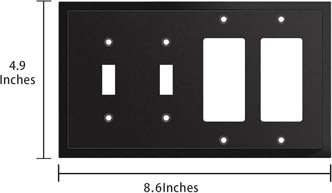 Modern Edge Decorative Wall Plate Switch Plate Outlet Cover, Durable Solid Zinc - Image 3