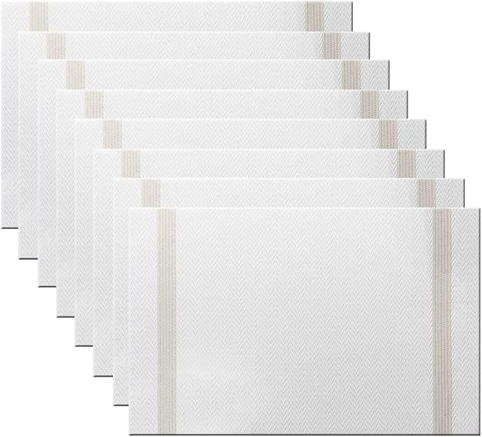 PIGCHCY Placemats Set of 8, Luxurious Elegant Placemats Non-Slip Washable by PIGCHCY