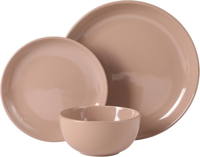 Gibson Home Rockaway 12 Piece Plates and Bowls Matte Outside/Shiny Inside Glaze - Image 5