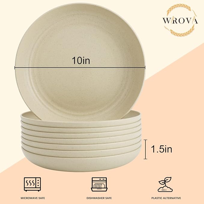 Wheat Straw Dinner Plates Set of 8 - Image 2