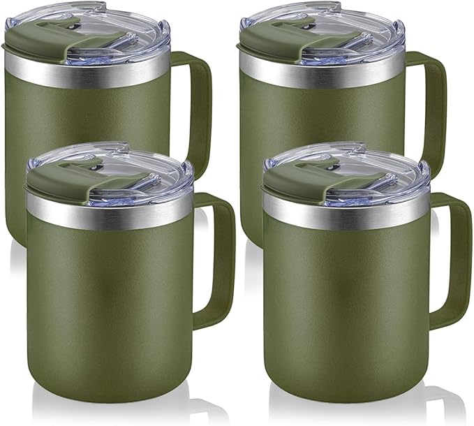 12oz Stainless Steel Insulated Coffee Mug by ALOUFEA
