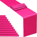 SiinvdaBZX 12 Pcs Hot Pink Satin Table Runner 12 x 108 inches Long | Bright by SiinvdaBZX