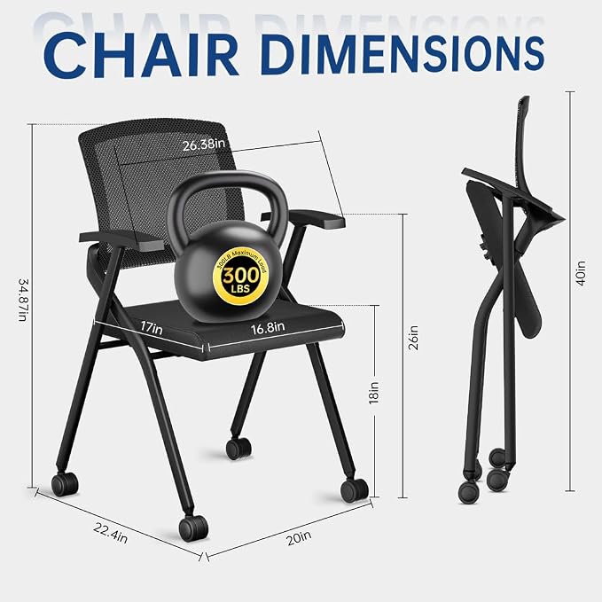 4 Pack Folding Office Chair - Image 3