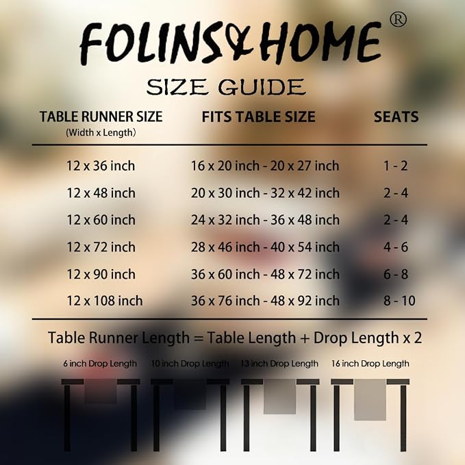 FOLINS&HOME Black Waterproof Decorative Table Runner 90 Inches Long | 210GSM - Image 6